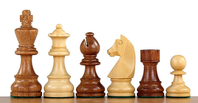 Turnierschach-Set Nr. 5 - 50mm Brett + Deutsche Ritter 3,5" Figuren - Turnierschach-Set Nr. 5 - 50mm Brett + Deutsche Ritter 3,5" Figuren-NurSchach