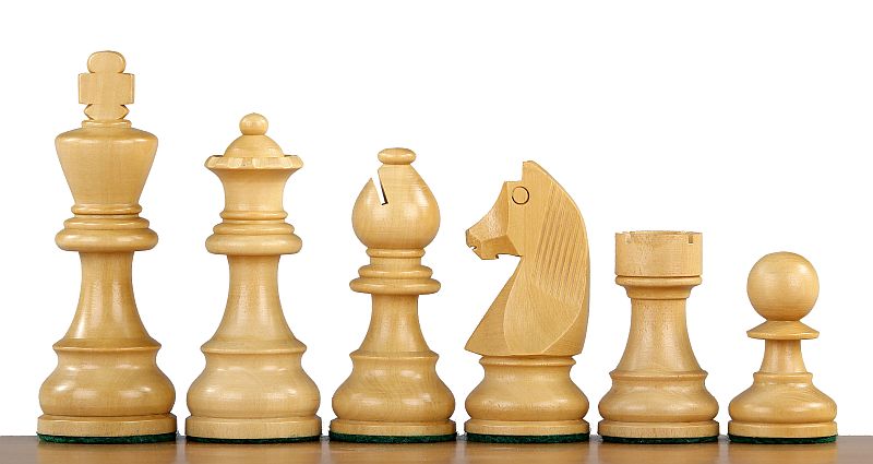 Turnierschach-Set Nr. 6 - 58mm Brett + Deutsche Ritter 3,75" Figuren - Turnierschach-Set Nr. 6 - 58mm Brett + Deutsche Ritter 3,75" Figuren-NurSchach