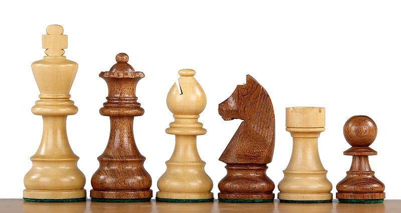 Turnierschach-Set Nr. 6 - 58mm Brett + Deutsche Ritter 3,75" Figuren - Turnierschach-Set Nr. 6 - 58mm Brett + Deutsche Ritter 3,75" Figuren