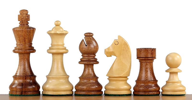 German Chess Figures (Timeless) Indian Acacia/Buckthorn 4 inch - German Chess Figures (Timeless) Indian Acacia/Buckthorn 4 inch