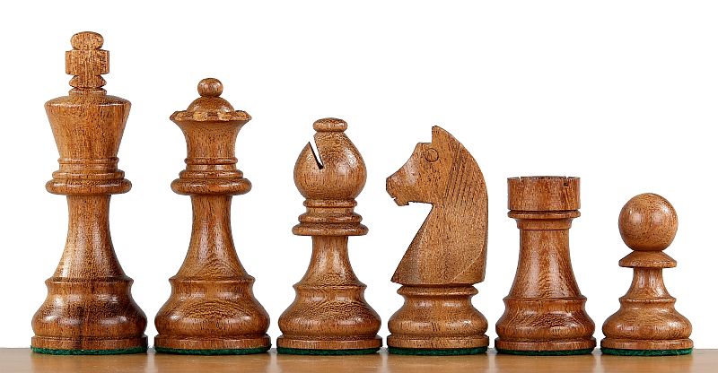 German Chess Figures (Timeless) Indian Acacia/Buckthorn 4 inch - German Chess Figures (Timeless) Indian Acacia/Buckthorn 4 inch