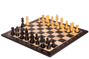 No6 Schwarzes Schachbrett+ 3.75" Französische Ebonisierte Figuren