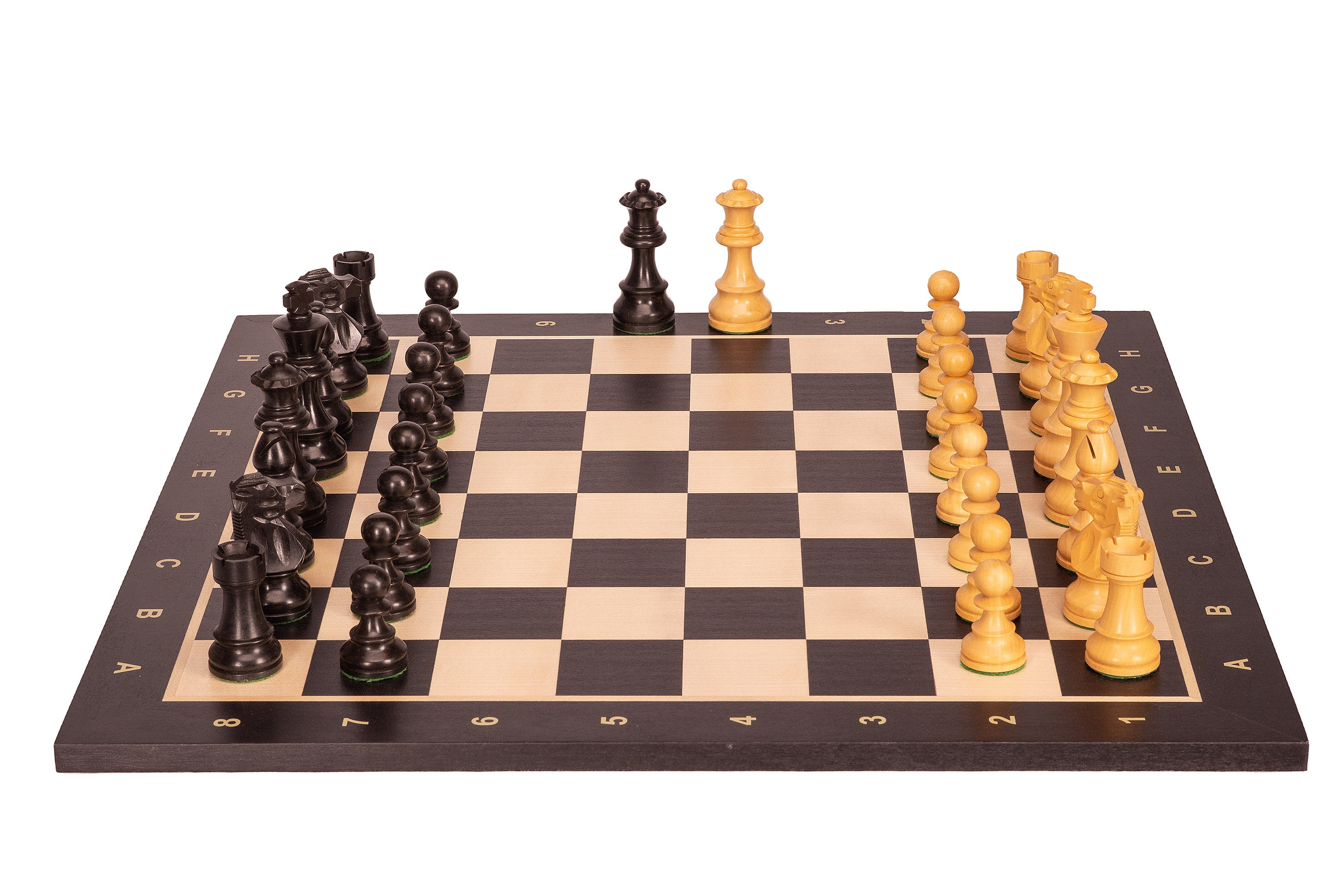 No6 Schwarzes Schachbrett+ 3.75" Französische Ebonisierte Figuren - No6 Schwarzes Schachbrett+ 3.75" Französische Ebonisierte Figuren