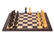 No6 Schwarzes Schachbrett+ 3.75" Französische Ebonisierte Figuren