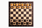 No6 Schwarzes Schachbrett+ 3.75" Französische Ebonisierte Figuren