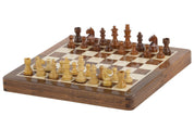 Wooden Magnetic Chess set with 25 cm inlaid chessboard