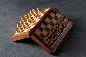 Wooden Magnetic Chess set with 30 cm inlaid chessboard