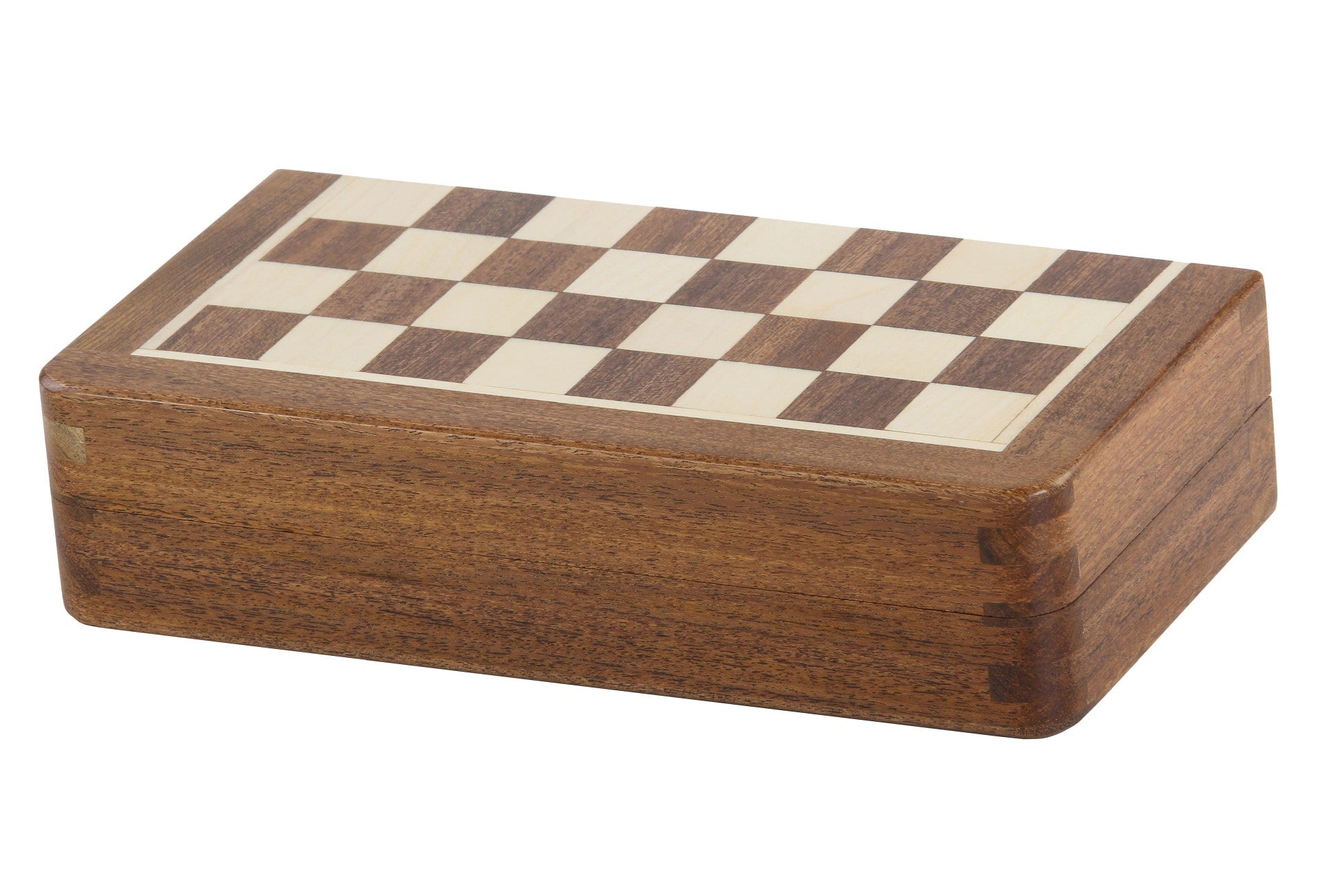 Wooden Magnetic Mini Chess Set with Inlaid Chessboard - Wooden Magnetic Mini Chess Set with Inlaid Chessboard