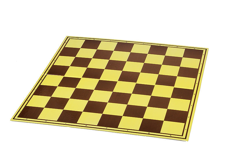 Turnier-Schachbrett aus Pappe, gelb/braun, matte, abwaschbare Oberfläche - Turnier-Schachbrett aus Pappe, gelb/braun, matte, abwaschbare Oberfläche