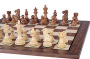 Schachbrett aus Holz Nr. 5+ - Nussbaumrahmen (54 × 54 cm)