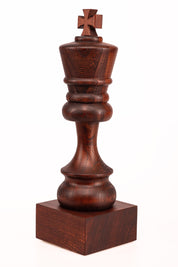 Schachpokal aus Holz - Schwarzer König