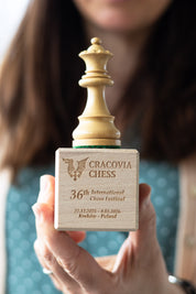 Puchar drewniany szachowa figura - Hetman (13,5 cm)