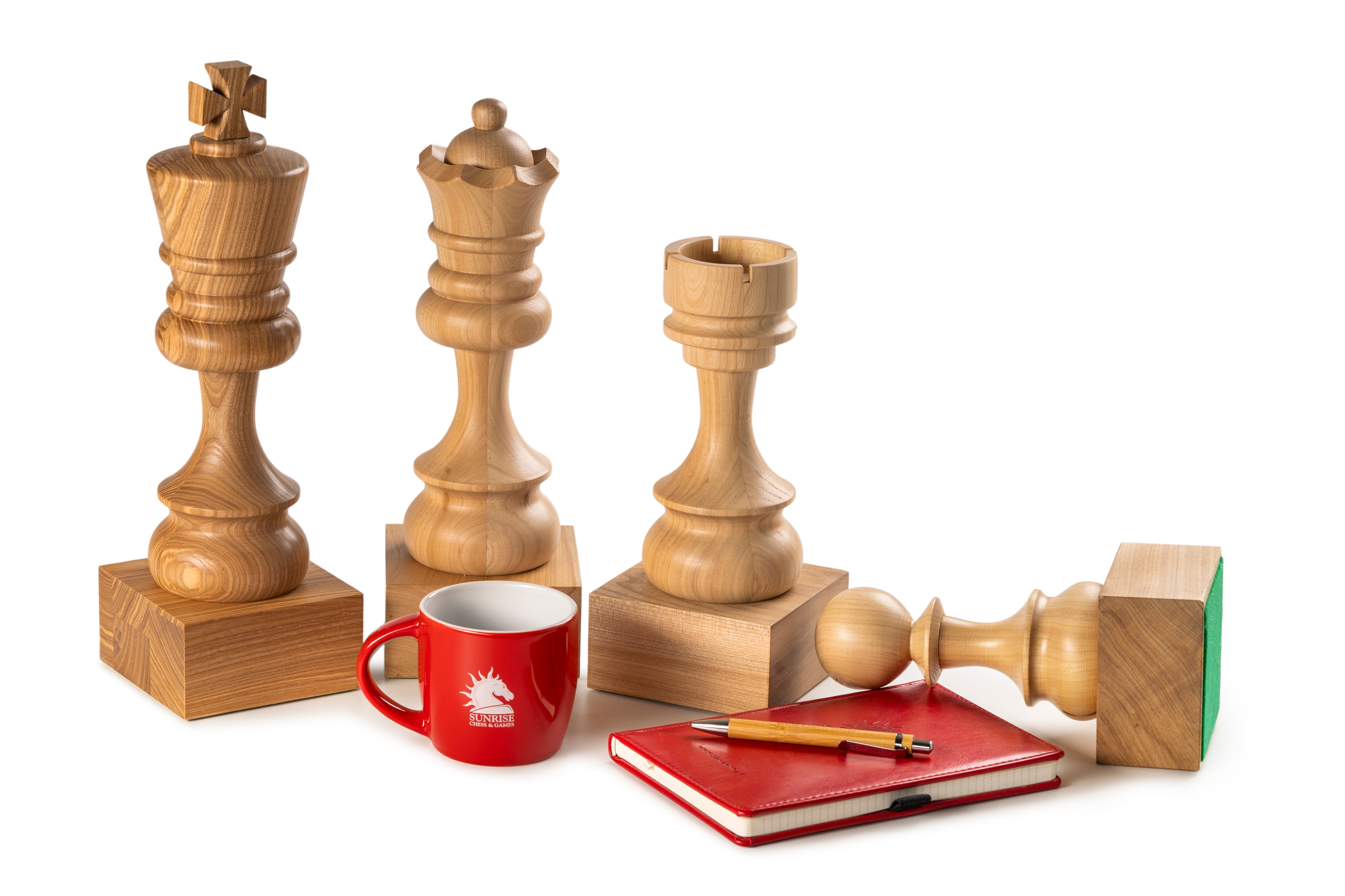 Schachpokal aus Holz - Weißer König - Schachpokal aus Holz - Weißer König