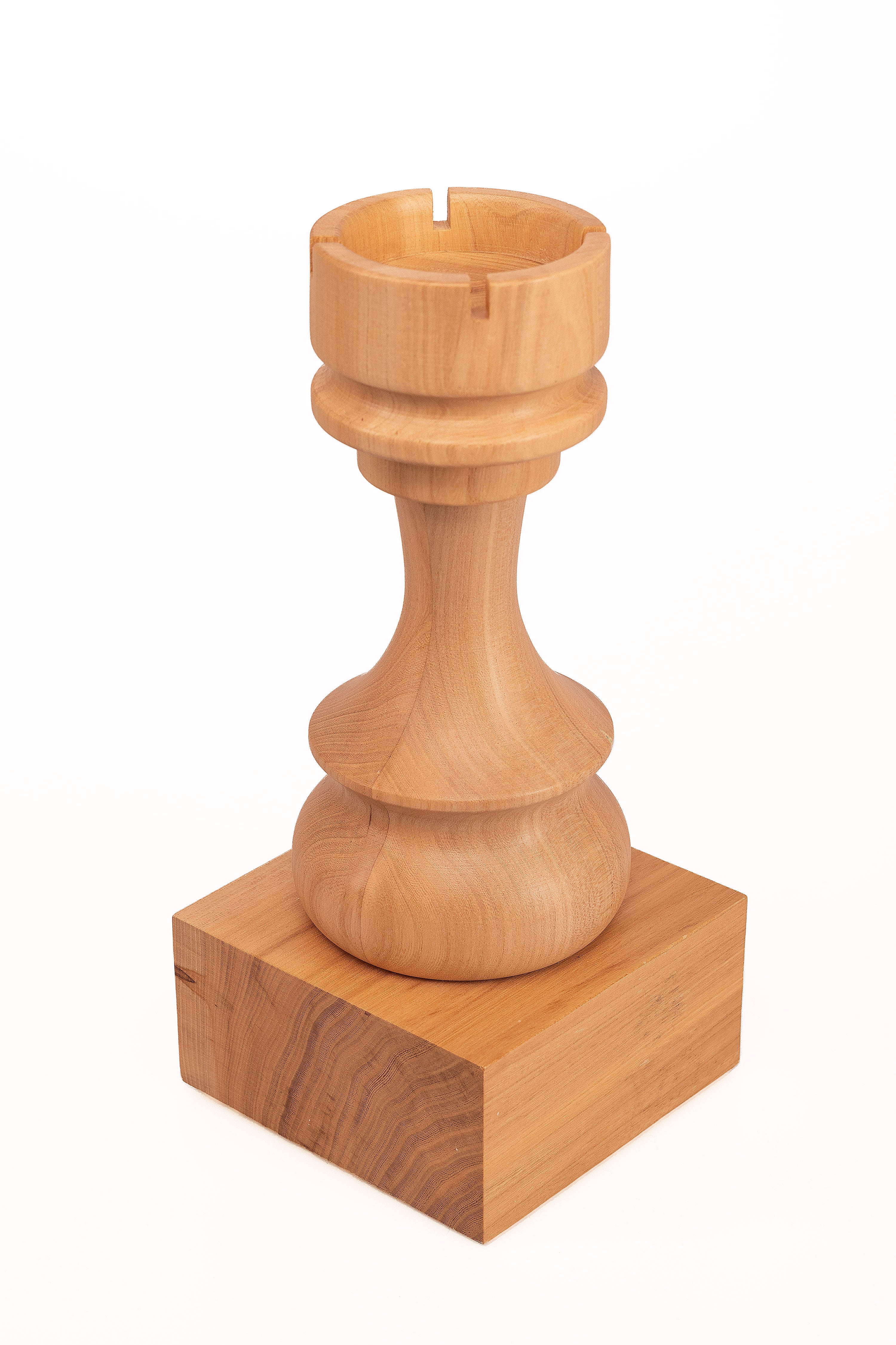 Schachpokal aus Holz - Weißer Turm - Schachpokal aus Holz - Weißer Turm