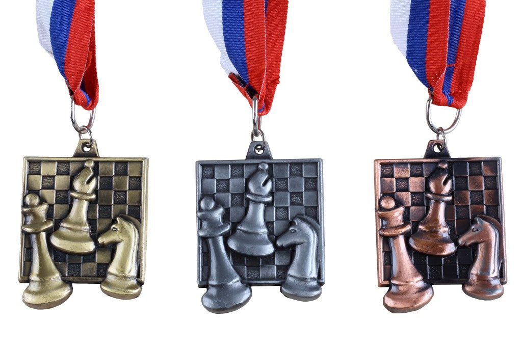 Quadratische Schachmedaille - Silber - Quadratische Schachmedaille - Silber