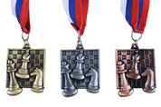 Quadratische Schachmedaille - Gold