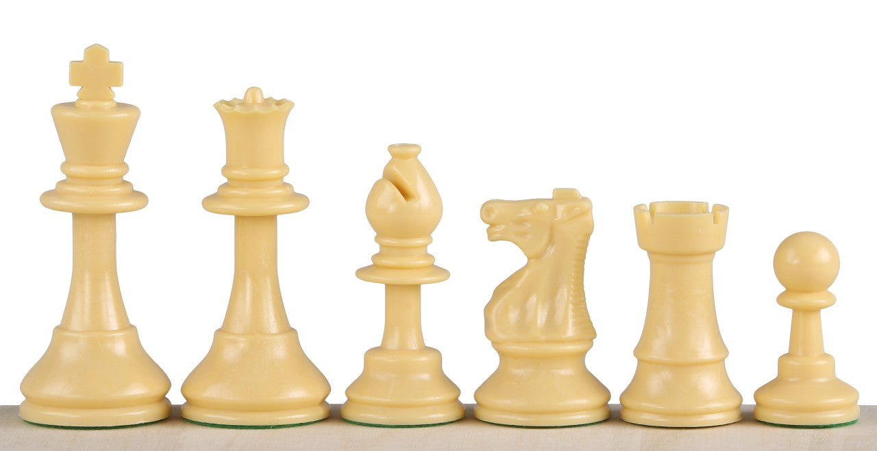Club Staunton chess pieces No. 6, cream/black (king 96 mm) - Club Staunton chess pieces No. 6, cream/black (king 96 mm)