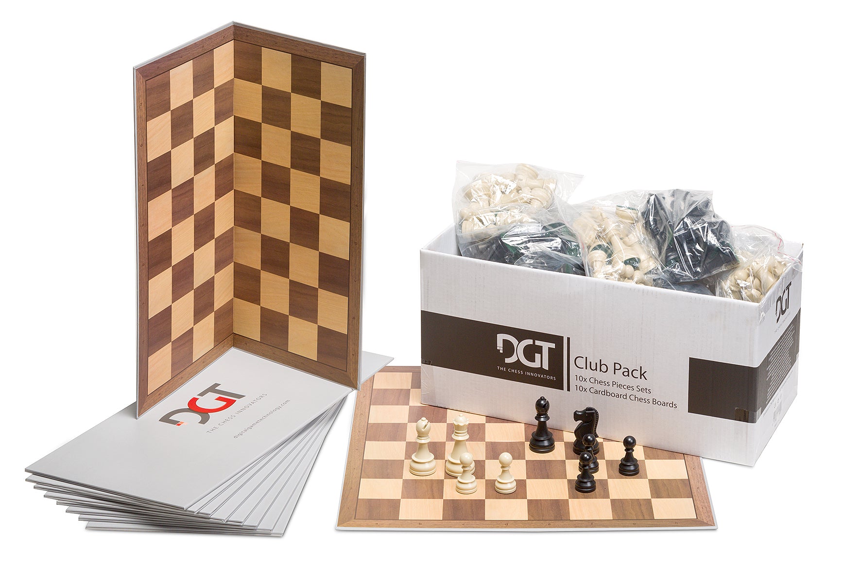DGT CLUB PACK (10 x Set: Figuren + Schachbretter) - DGT CLUB PACK (10 x Set: Figuren + Schachbretter)