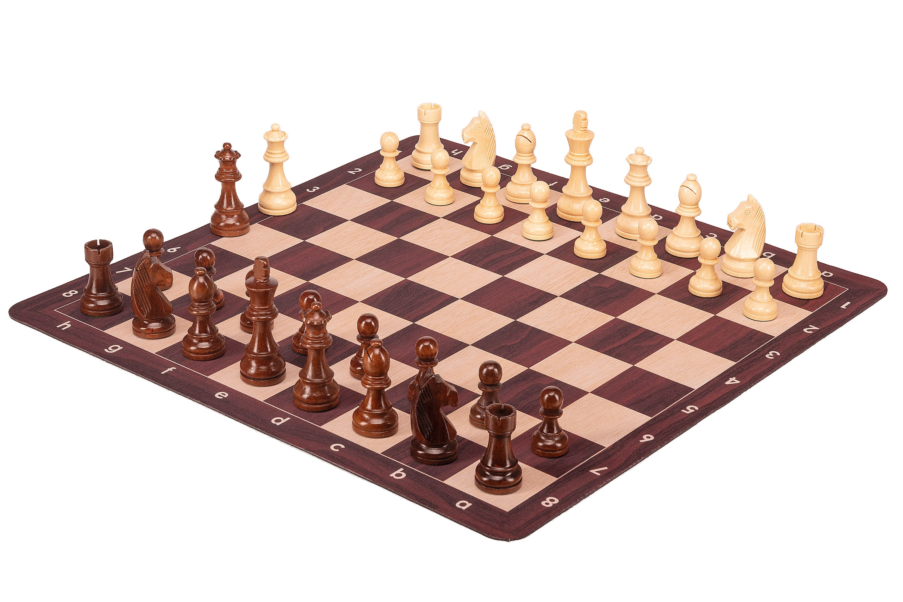 Aufrollbares Schachbrett Nr. 6 (51 cm), rutschfester MAHOGANY-Boden - Aufrollbares Schachbrett Nr. 6 (51 cm), rutschfester MAHOGANY-Boden