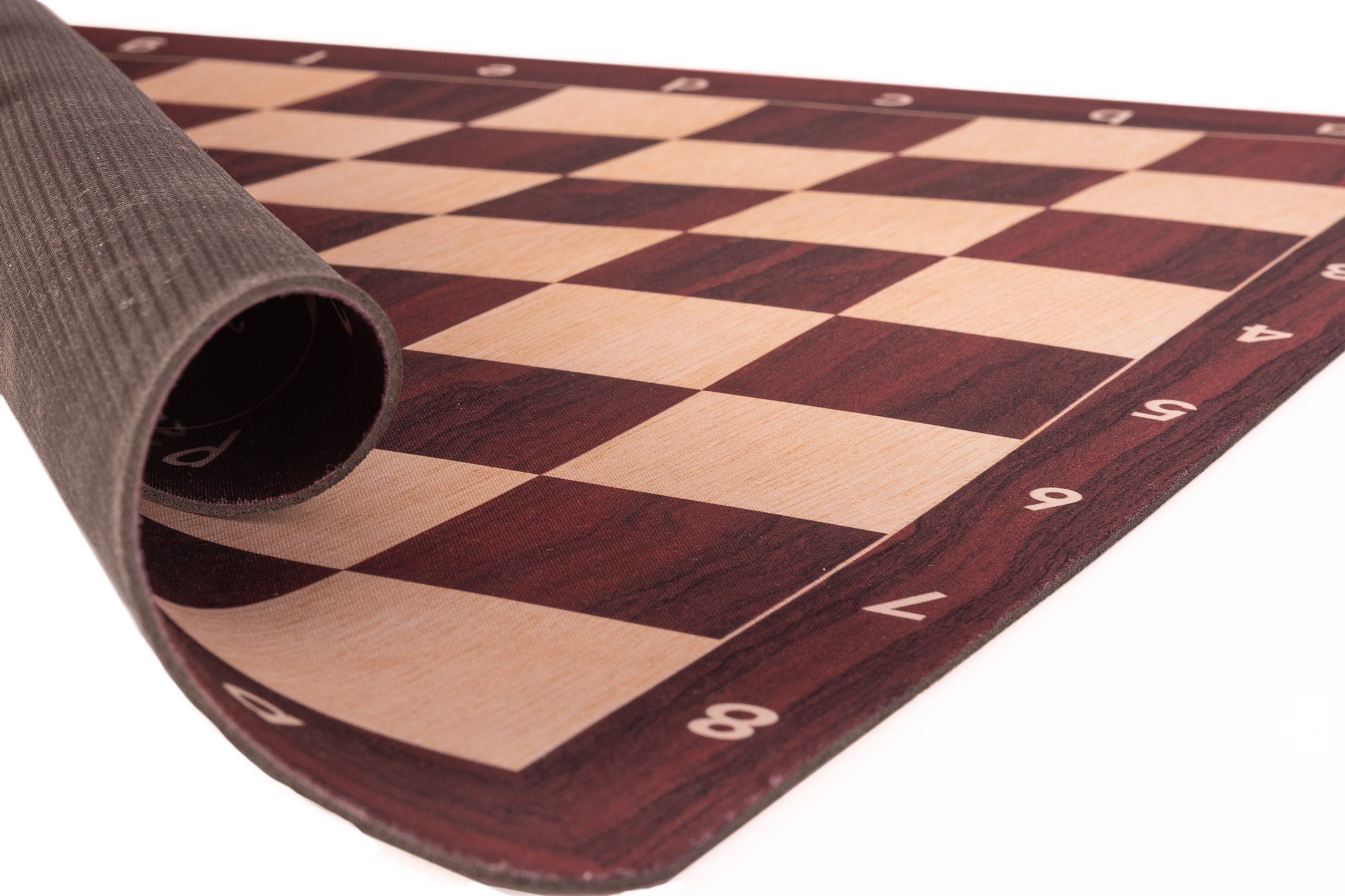 Aufrollbares Schachbrett Nr. 6 (51 cm), rutschfester MAHOGANY-Boden - Aufrollbares Schachbrett Nr. 6 (51 cm), rutschfester MAHOGANY-Boden
