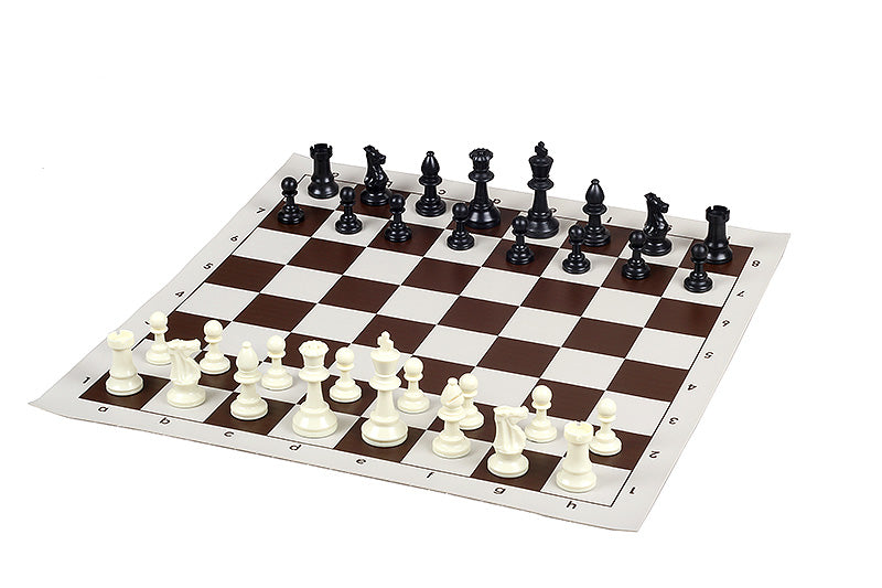 Rollbares Vinyl-Schachbrett 4+, weiß und braun - e363aa4ad0422e3f76956a52b59fbdb3