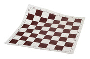 Vinyl roll-up chess board, white/brown