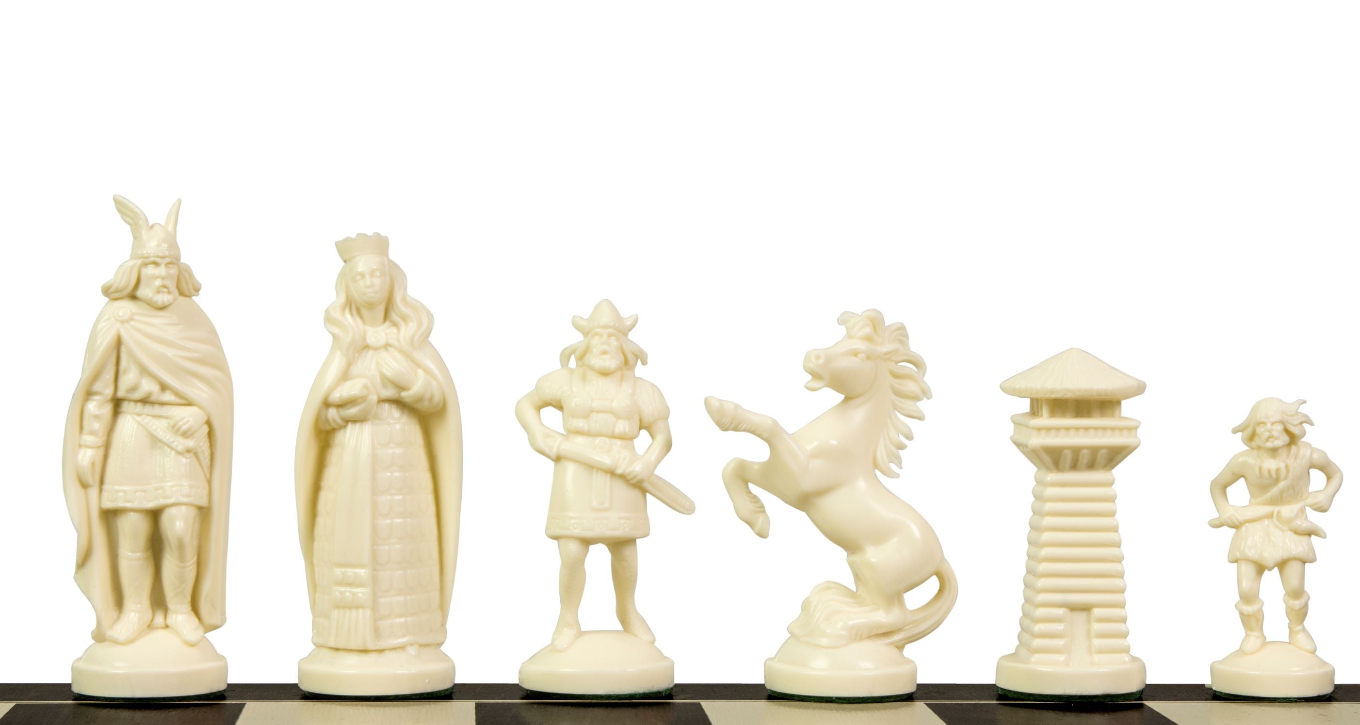 Schachfiguren im Wikinger-Stil, cremefarben und schwarz (König 98 mm) - 290b1be7dc8fdae2a44c0235d2ffedb1