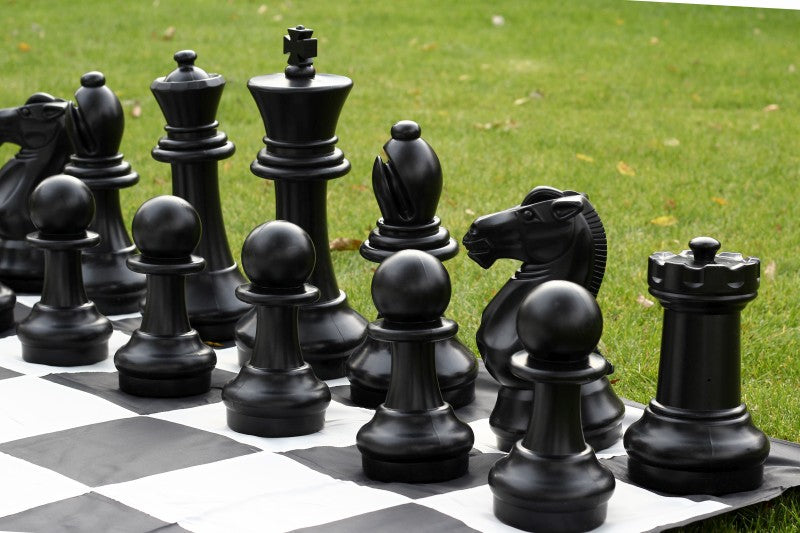 Middle size garden chess set - pieces + nylon chessboard - Middle size garden chess set - pieces + nylon chessboard