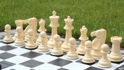 Kleines Outdoor-/Gartenschachspiel (König 20 cm) - Figuren + Vinyl-Schachbrett