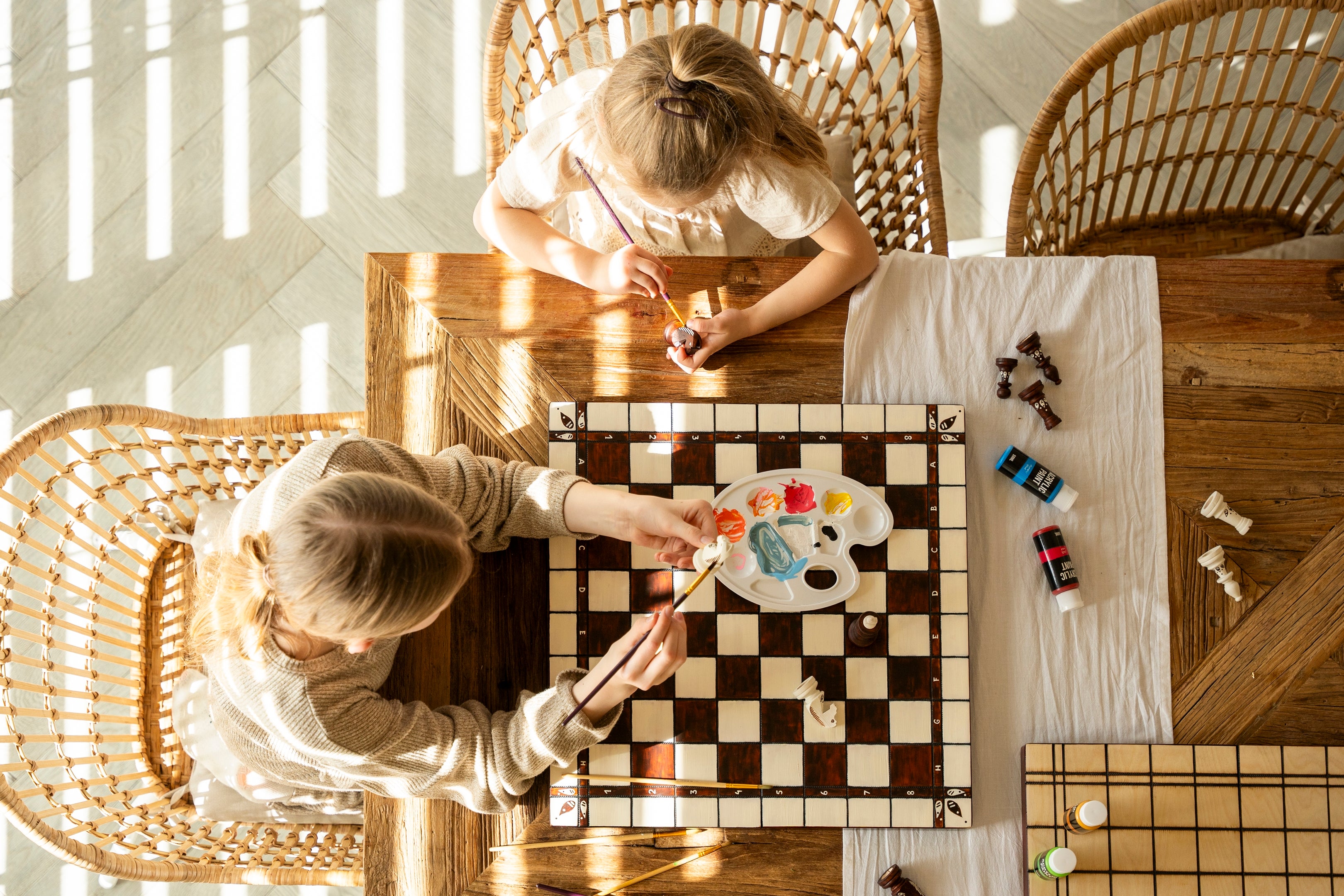 Schachkoffer zum Selbstbemalen und Zusammenbauen (48x48cm) - DIY Schachkunst - dff2019cee5d897641267b9f39771888