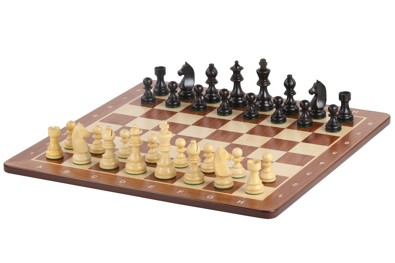 No6 Schwarzes Schachbrett+ 3.75" Deutsche Ebonisierte Figuren - No6 Schwarzes Schachbrett+ 3.75" Deutsche Ebonisierte Figuren