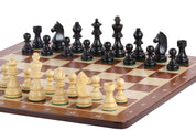 No6 Schwarzes Schachbrett+ 3.75" Deutsche Ebonisierte Figuren-NurSchach