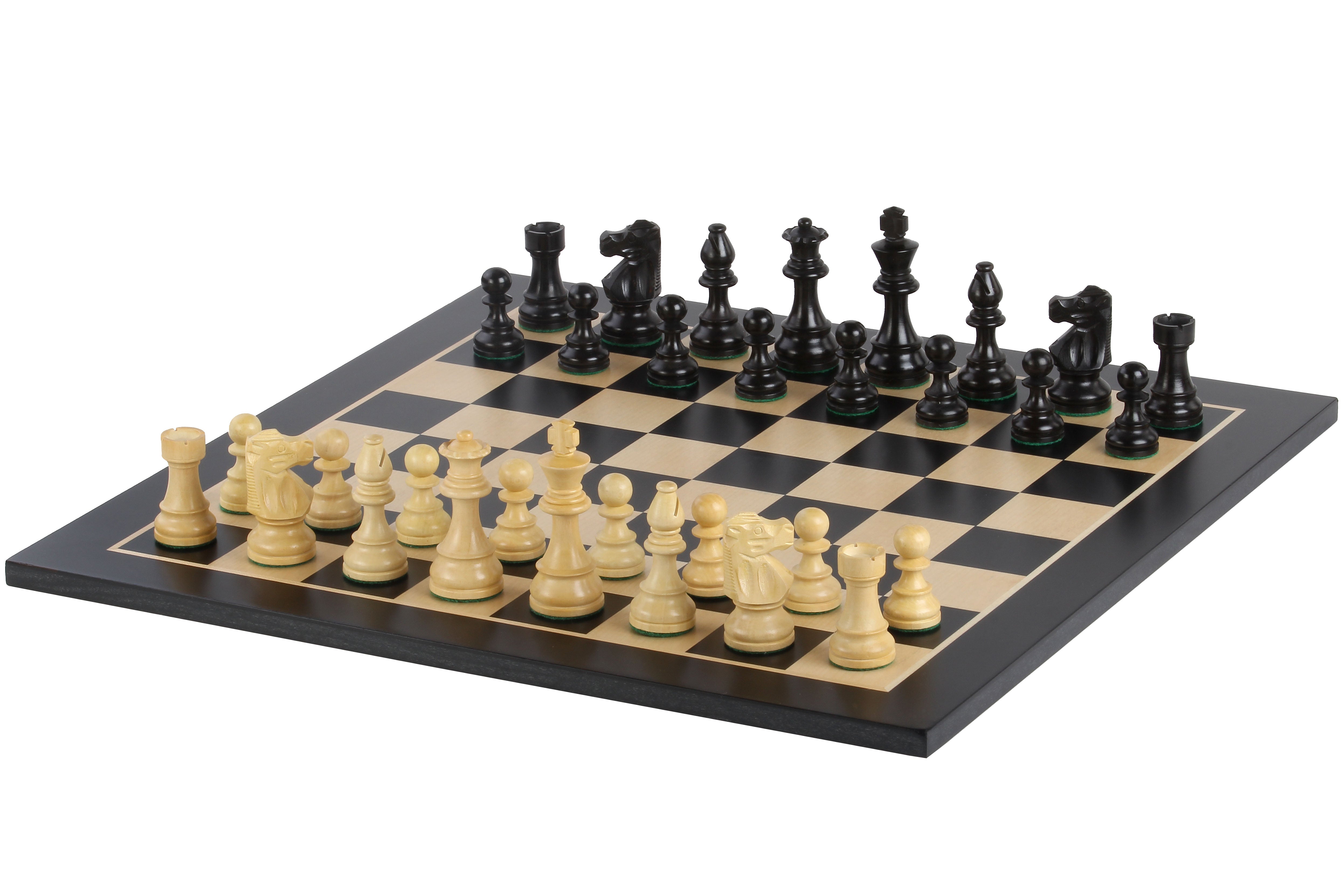 Französisches Lardy Schachspiel (Replik) - Schachbrett (50 mm Feld), Figuren (90 mm König) - Französisches Lardy Schachspiel (Replik) - Schachbrett (50 mm Feld), Figuren (90 mm König)