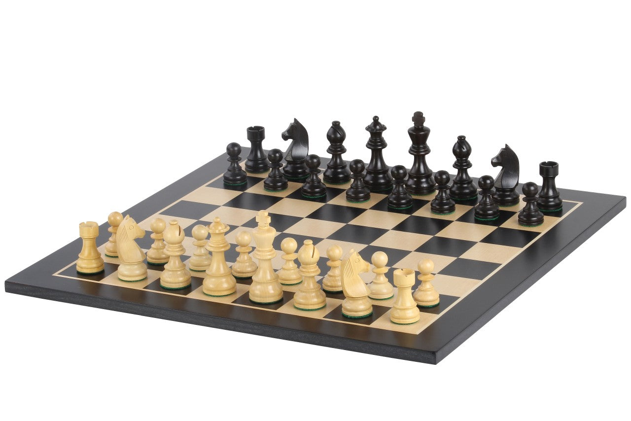 Tournament chess set No. 6 - 58mm board + German Knight 3.75" pieces - Tournament chess set No. 6 - 58mm board + German Knight 3.75" pieces