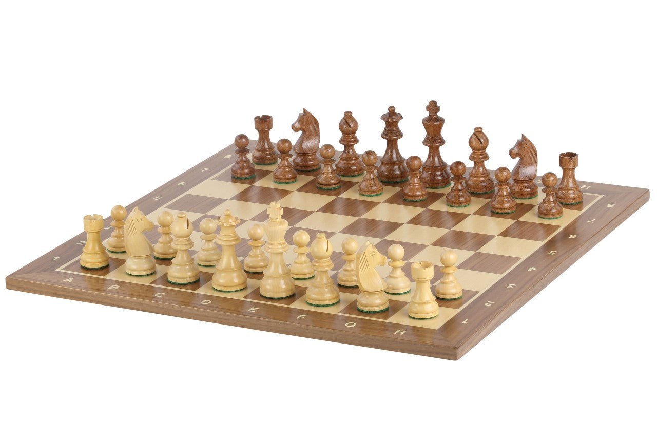 Tournament chess set No. 6 - 58mm board + German Knight 3.75" pieces - Tournament chess set No. 6 - 58mm board + German Knight 3.75" pieces