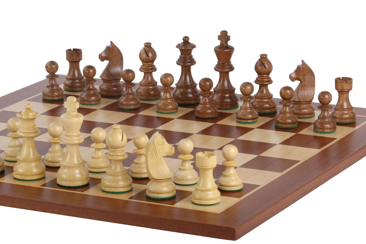 Turnierschach-Set Nr. 5 - 50mm Brett + Deutsche Ritter 3,5" Figuren - Turnierschach-Set Nr. 5 - 50mm Brett + Deutsche Ritter 3,5" Figuren-NurSchach