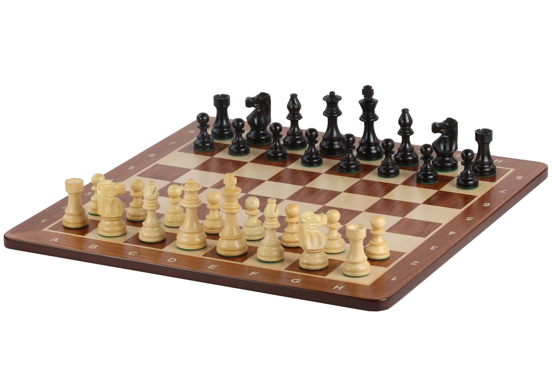 No5 Padauk Chessboard+ 3.5" French Ebonised pieces - No5 Padauk Chessboard+ 3.5" French Ebonised pieces