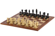 No6 Sapele-Schachbrett+3.75" Französische Ebonisierte Figuren