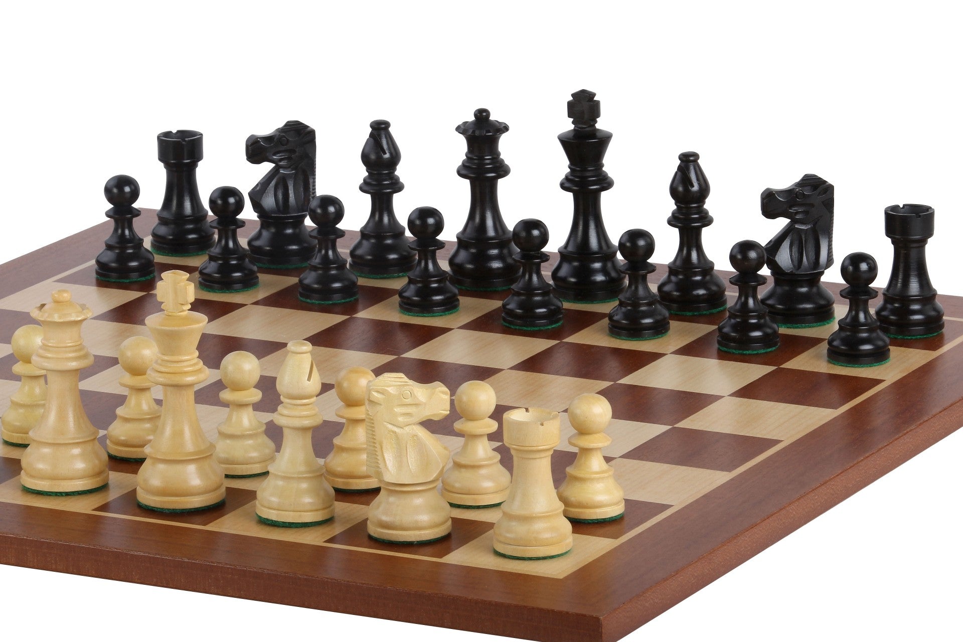 No6 Sapele-Schachbrett+3.75" Französische Ebonisierte Figuren - No6 Sapele-Schachbrett+3.75" Französische Ebonisierte Figuren