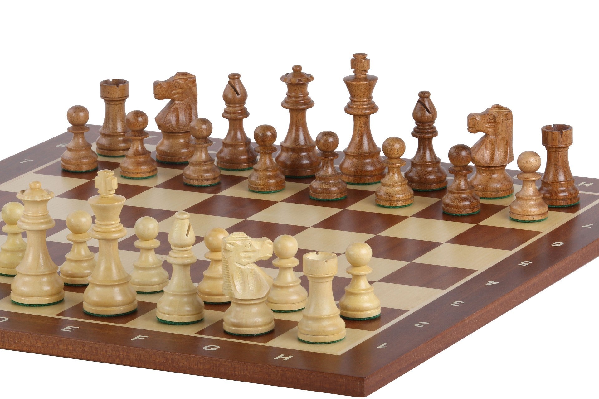No5 Sapele-Schachbrett + 3,5" Französische Akazienholz-Stücke - No5 Sapele-Schachbrett + 3,5" Französische Akazienholz-Stücke