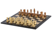 No6 Schwarzes Schachbrett+ 3.75" Französische Akazienfiguren