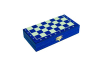 Holzschulschach Mini - blau