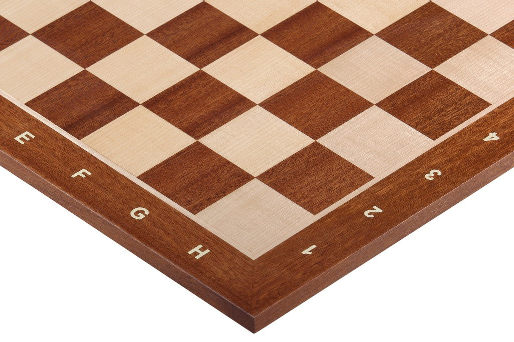 Schachbrett Nr.5,Maße 480x480x14mm,mit beschreibung,mahagoni farbe,intarsien,feld 50mm - Schachbrett Nr.5,Maße 480x480x14mm,mit beschreibung,mahagoni farbe,intarsien,feld 50mm