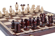 ROYAL Schachspiel mit eingelegten Figuren (49 × 49 cm)