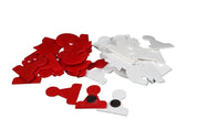 Magnetische Figuren für Demonstrationsschach, weiß/rot (König 75 mm)