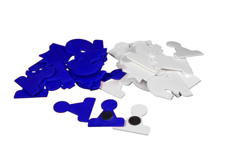 Magnetische Figuren für Demonstrationsschach, weiß/blau (König 75mm) - Magnetische Figuren für Demonstrationsschach, weiß/blau (König 75mm)