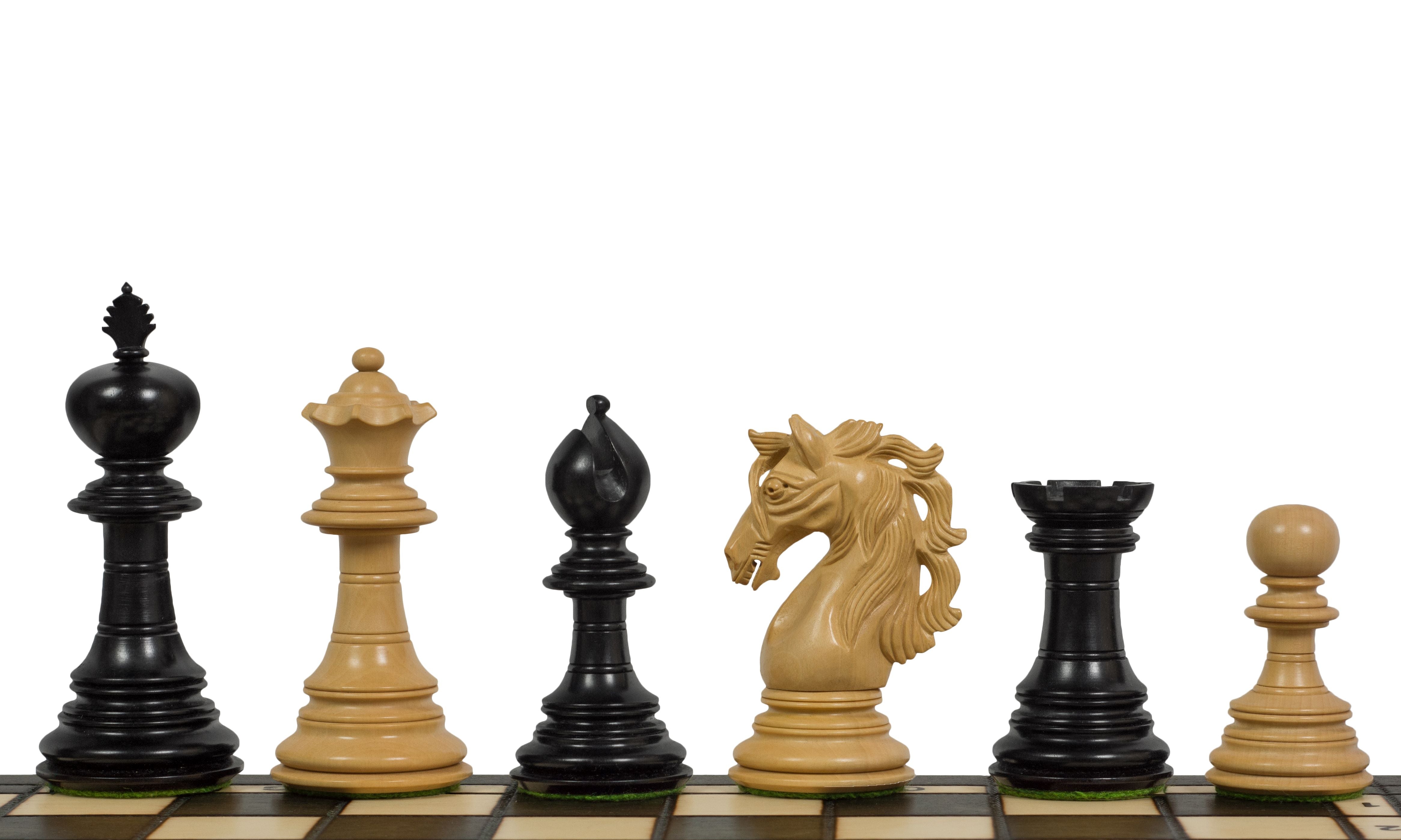 Adios 4" Schachfiguren aus Ebenholz und Buche - Adios 4" Schachfiguren aus Ebenholz und Buche