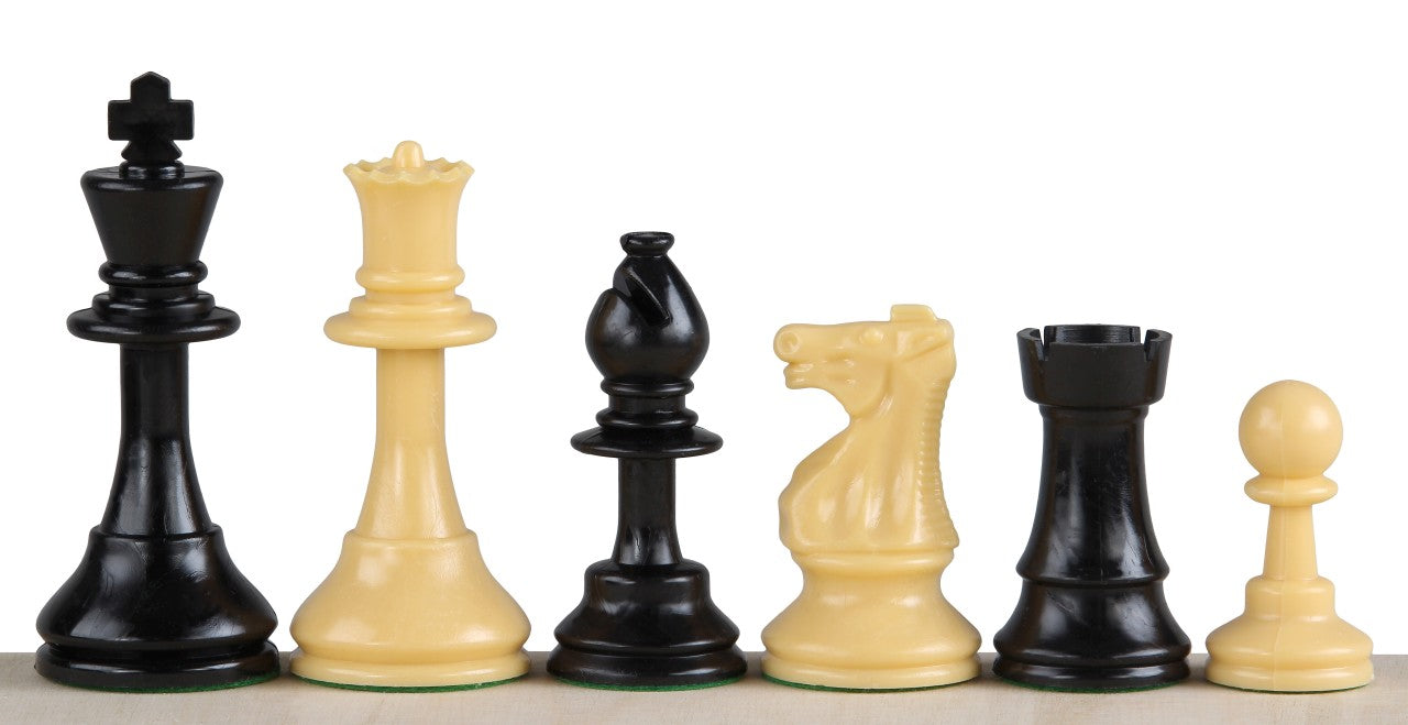 Club Staunton Schachfiguren Nr. 6, creme/schwarz (König 96 mm) - Club Staunton Schachfiguren Nr. 6, creme/schwarz (König 96 mm)
