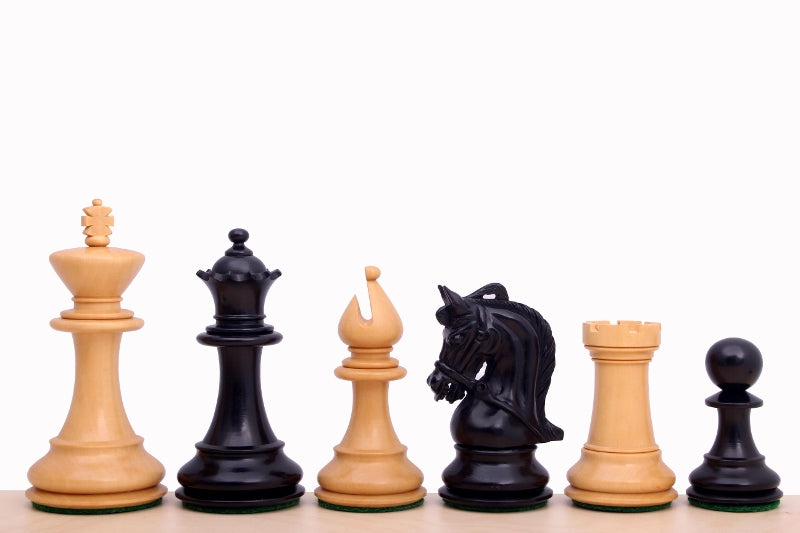 Korinthische 3,75'' Schachfiguren aus Ebenholz - Korinthische 3,75'' Schachfiguren aus Ebenholz