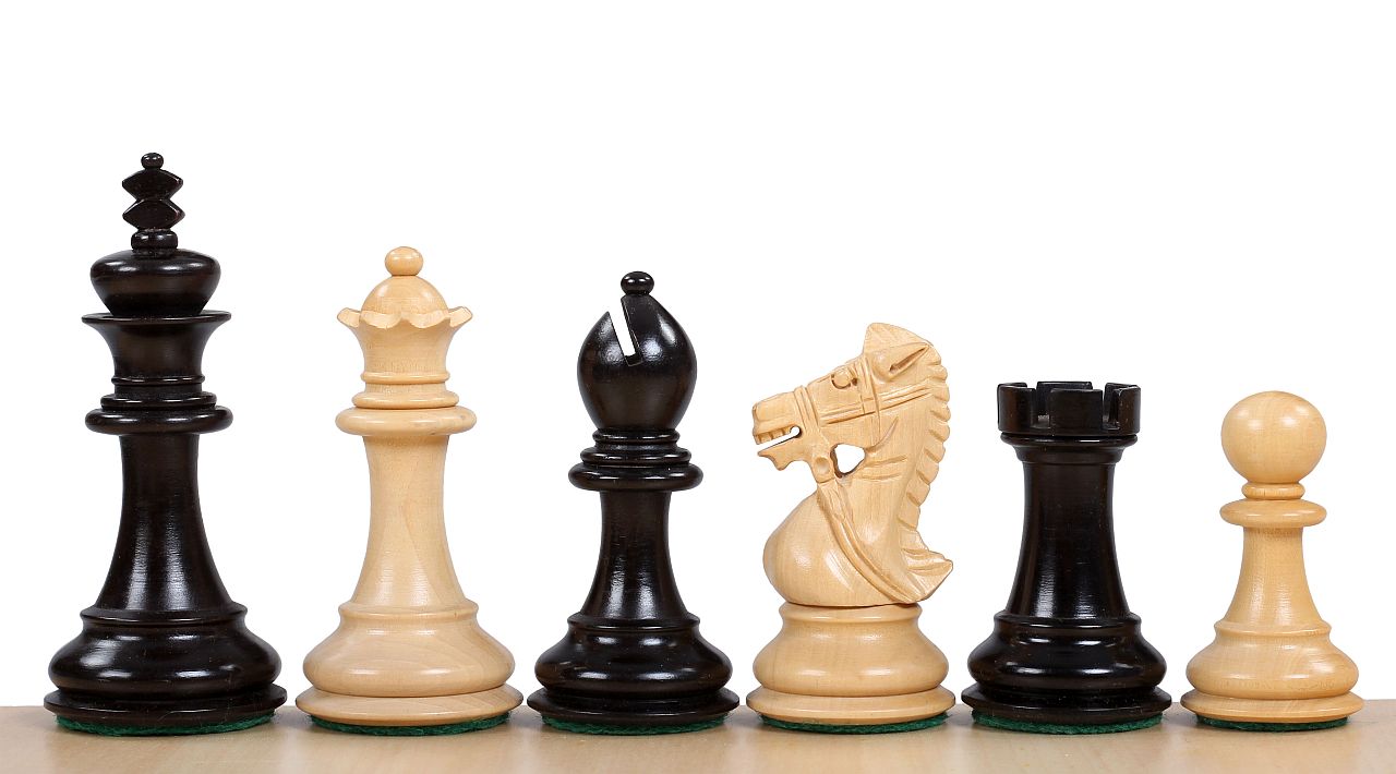 King's Bridal Ebony Chess Figures 3.5 inches - King's Bridal Ebony Chess Figures 3.5 inches